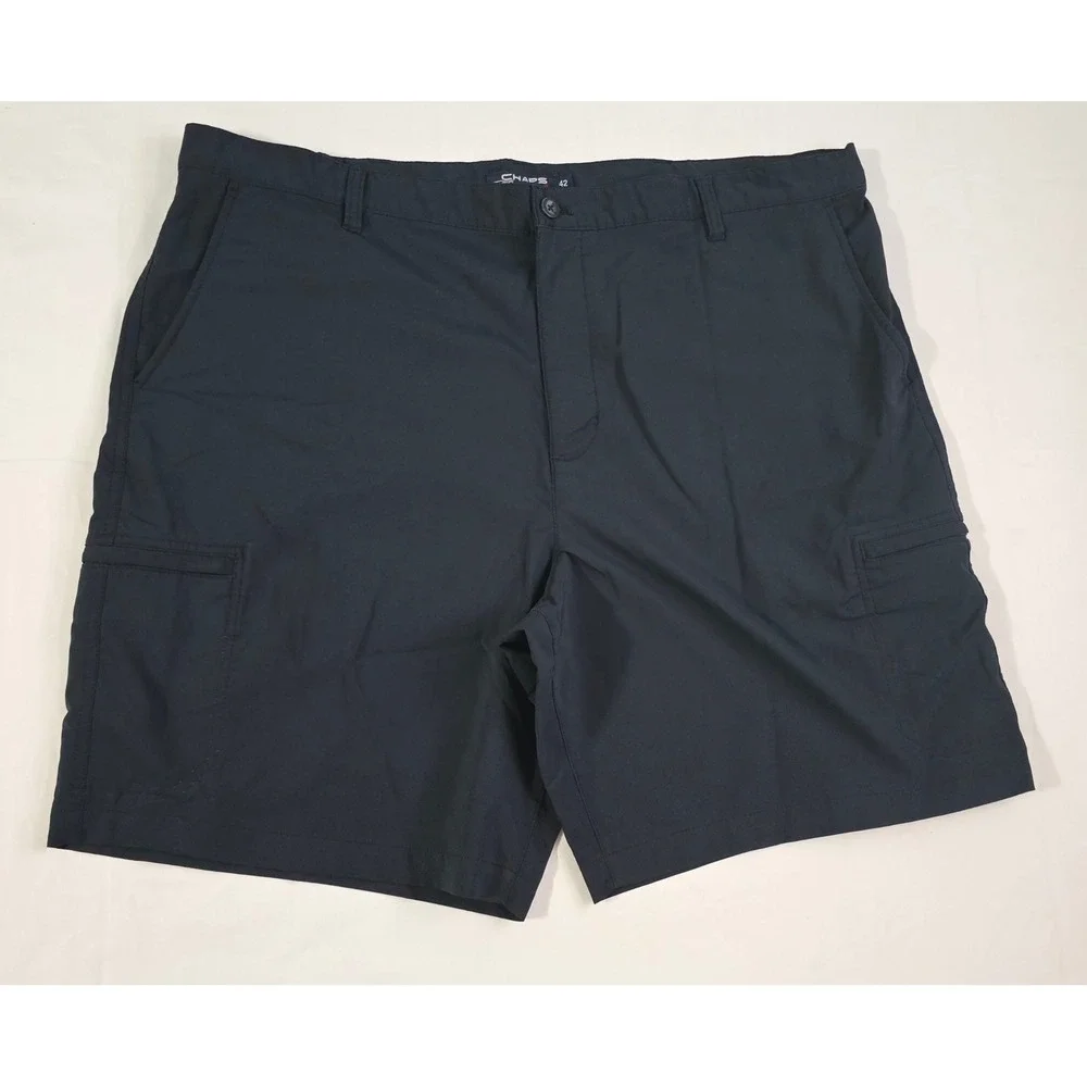 Chaps Golf 78 Mens Navy Blue Performance Cargo Shorts Size 42 Stretch Activewear